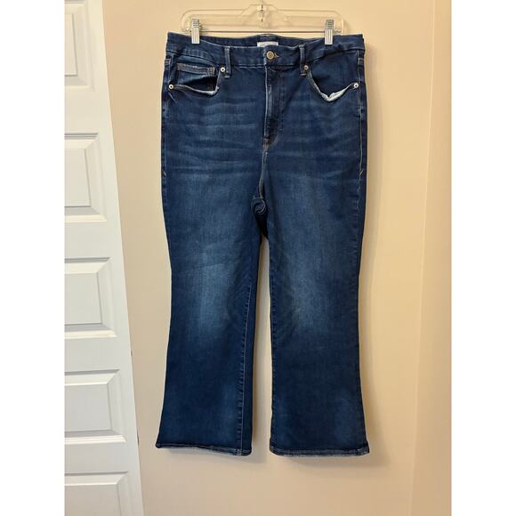 Good American Jeans Women's Sz 14-18 Blue Good Legs Crop Mini Boot Cut - Picture 1 of 8